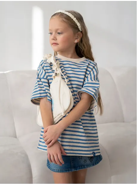 Футболка в синию полоску для девочки