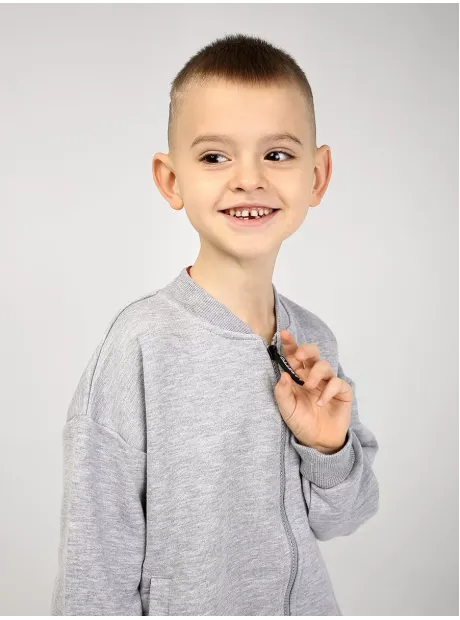 Серый спортивный костюм для мальчика на молнии