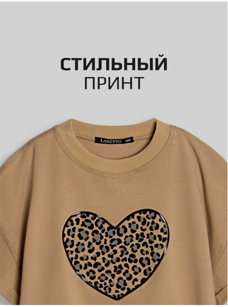 Футболка LARETTO для девочки, укороченная