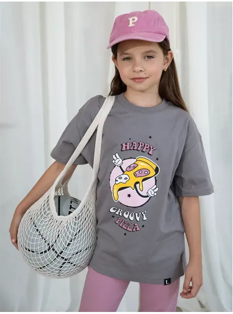 Костюм спортивный для девочки, футболка топ и лосины