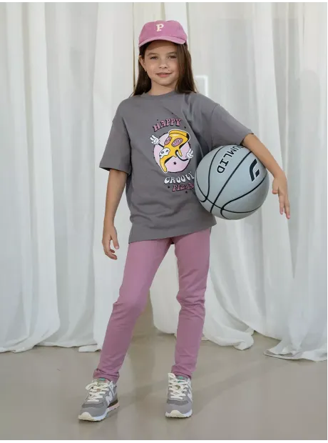 Костюм спортивный для девочки, футболка топ и лосины