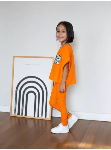 Костюм для девочки, футболка оверсайз с леггинсами