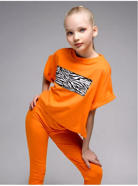 Костюм для девочки, футболка оверсайз с леггинсами