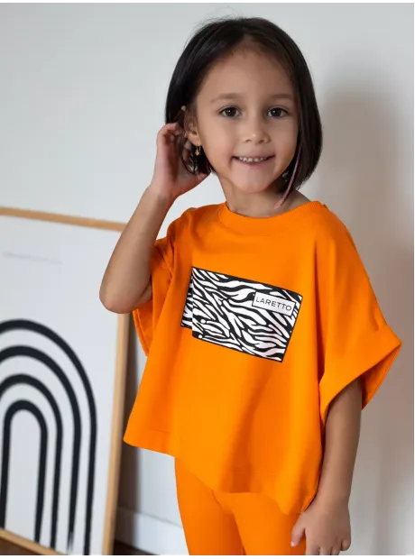 Костюм для девочки, футболка оверсайз с леггинсами