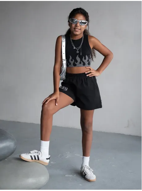 Спортивный костюм для девочки в сад топ и шорты