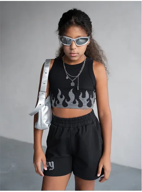 Спортивный костюм для девочки в сад топ и шорты