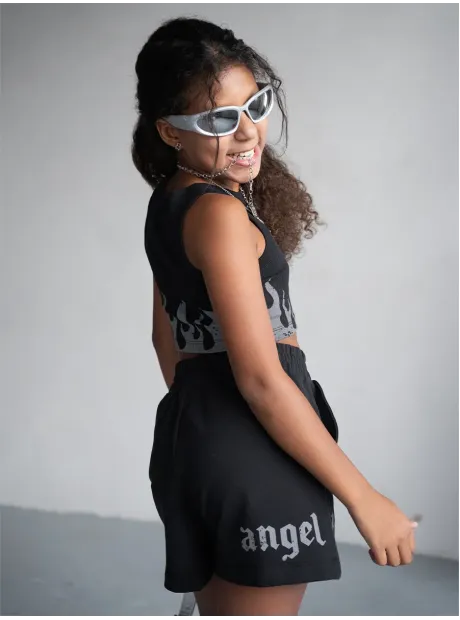 Спортивный костюм для девочки в сад топ и шорты