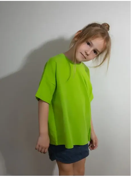 Футболка оверсайз базовая однотонная для детей