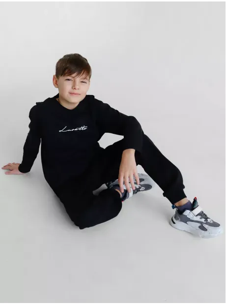 Черный лонгслив оверсайз для мальчика