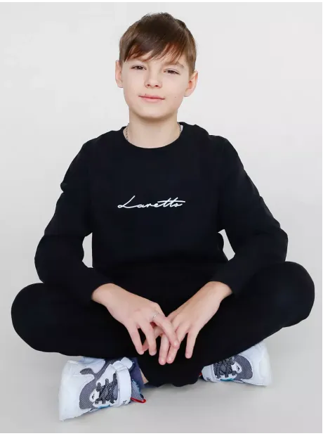 Черный лонгслив оверсайз для мальчика
