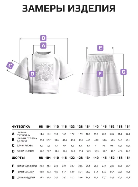 Футболка и шорты для девочки