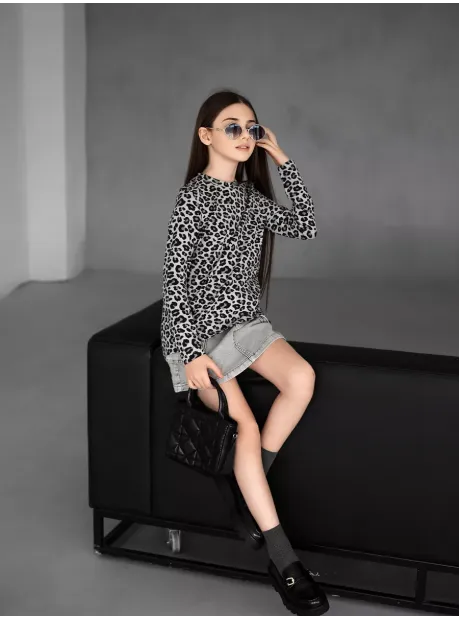 Леопардовый лонгслив для девочки