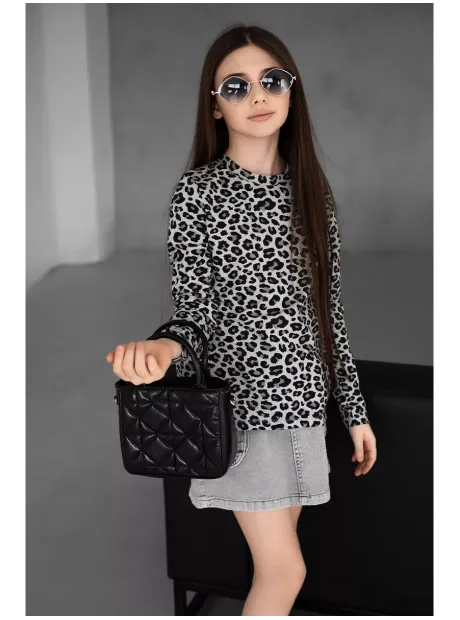 Леопардовый лонгслив для девочки