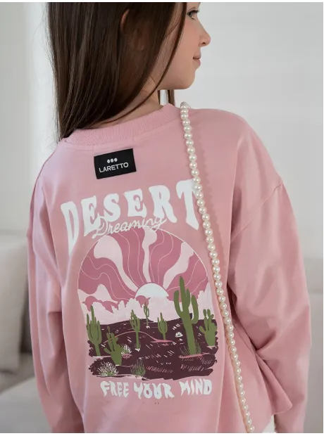 Розовый спортивный лонгслив для девочки