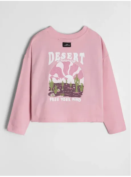 Розовый спортивный лонгслив для девочки