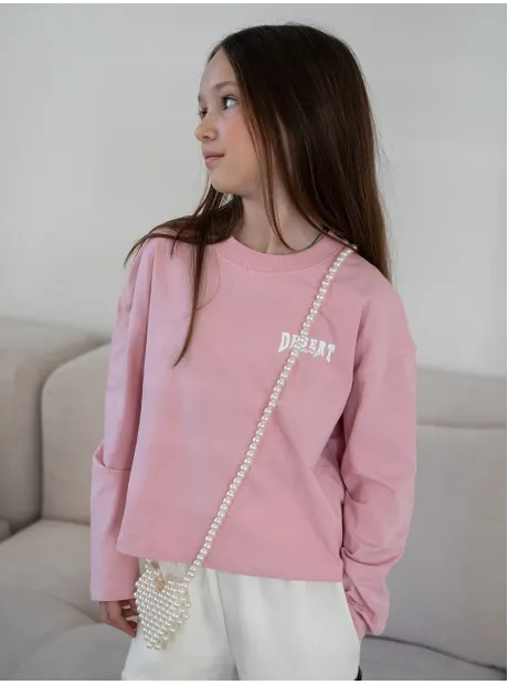 Розовый спортивный лонгслив для девочки
