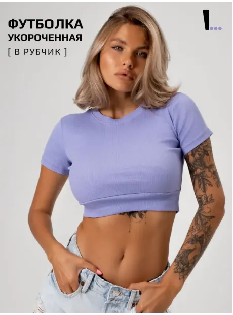 Футболка однотонная в рубчик базовая