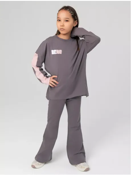 Костюм для девочки, лонгслив и брюки клеш