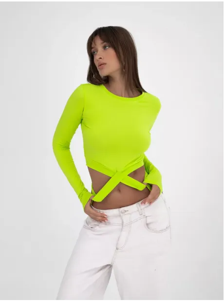 Лонгслив укороченный облегающий с длинным рукавом