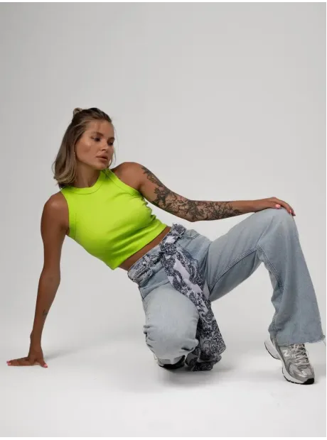 Спортивный кроп топ укороченный под пиджак