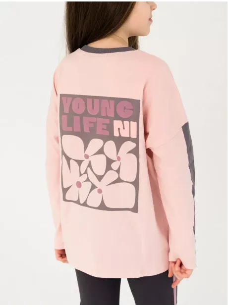 Лонгслив оверсайз для девочки