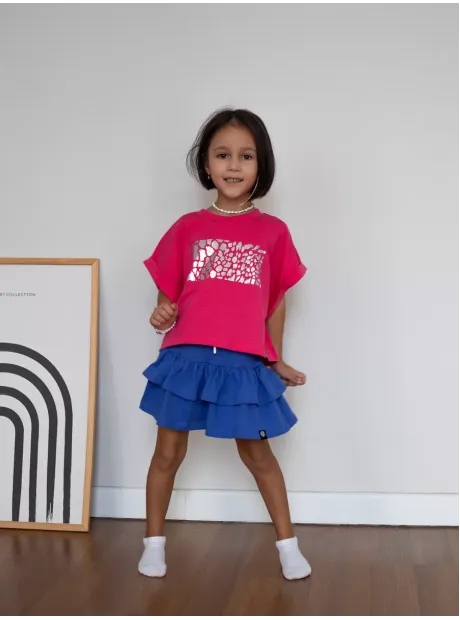 Футболка оверсайз укороченная с принтом