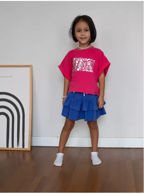 Футболка оверсайз укороченная с принтом