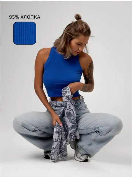 Спортивный кроп топ укороченный под пиджак