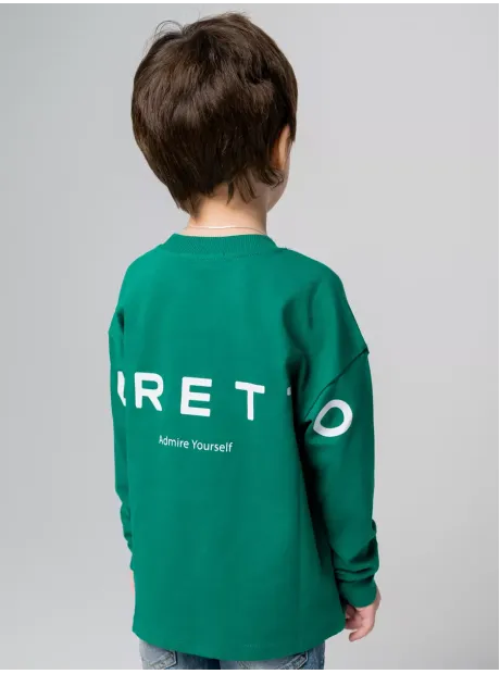 Зеленый лонгслив оверсайз для мальчика