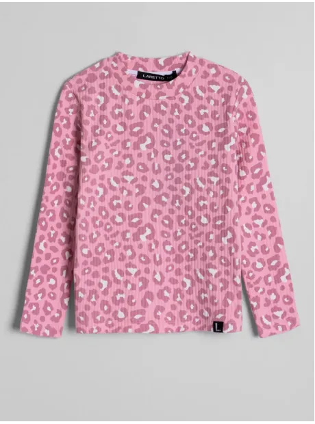 Лонгслив базовый для девочки с принтом