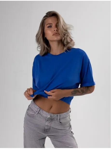 Футболка укороченная оверсайз кроп топ