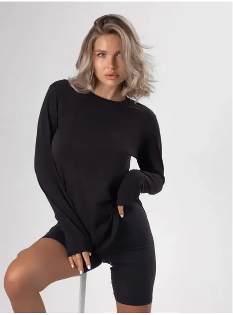 Лонгслив базовый трикотажный оверсайз