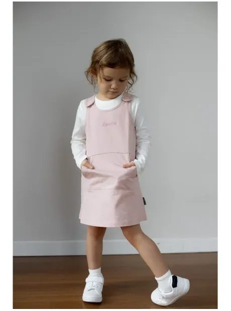 Лонгслив и сарафан, костюм трикотажный