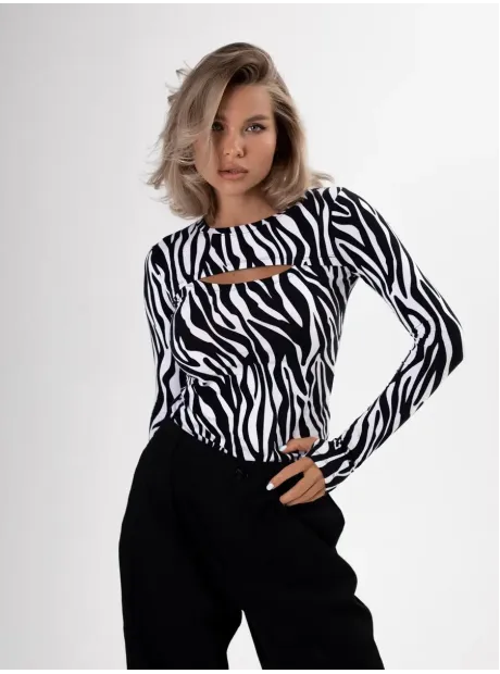 Лонгслив женский с вырезом облегающий