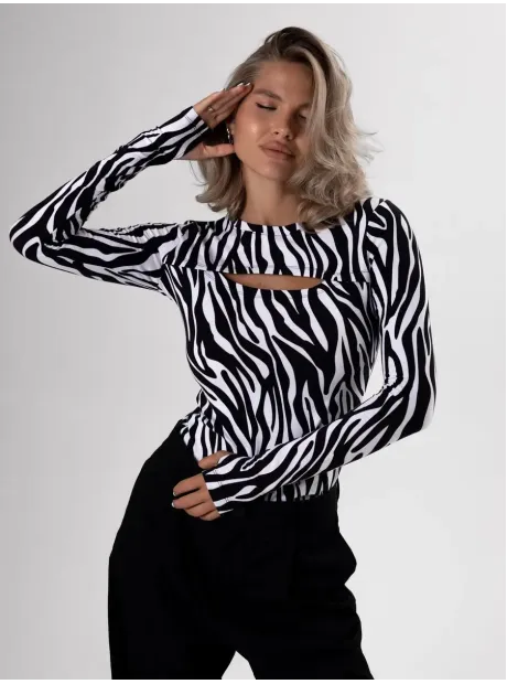 Лонгслив женский с вырезом облегающий