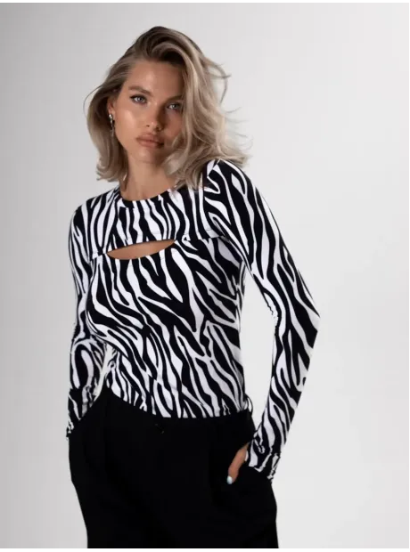 Лонгслив женский с вырезом облегающий