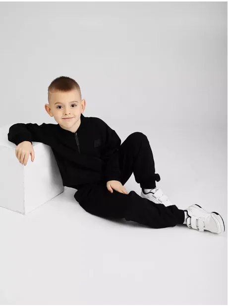 Черный спортивный костюм для мальчика на молнии