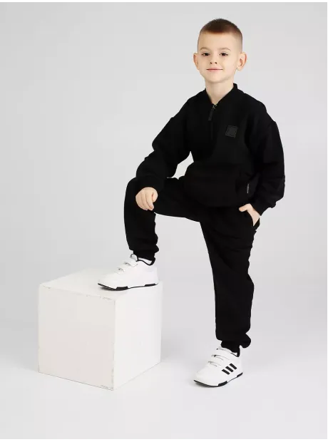 Черный спортивный костюм для мальчика на молнии
