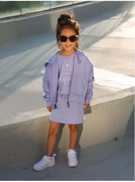 Костюм спортивный для девочки, худи, футболка и юбка