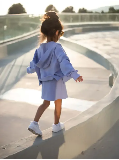 Костюм спортивный для девочки, худи, футболка и юбка