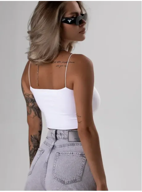 Белый кроп топ укороченный под пиджак