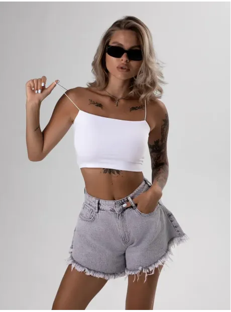 Белый кроп топ укороченный под пиджак