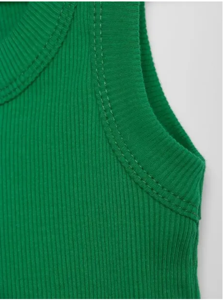 Зеленая майка детская базовая для мальчика 100% хлопок