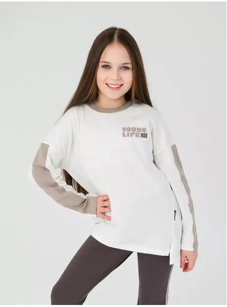 Лонгслив осенний детский трикотажный оверсайз