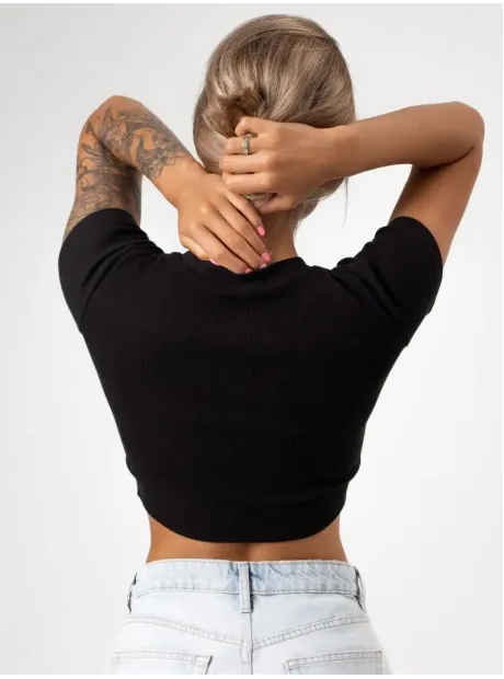 Футболка однотонная в рубчик базовая