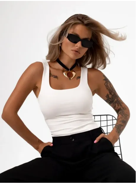 Майка летняя базовая хлопок под пиджак