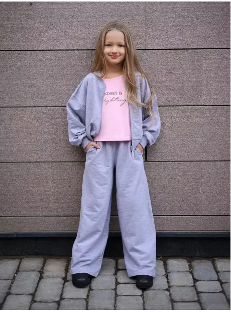 Серый костюм для девочки