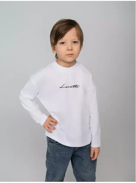 Белый лонгслив оверсайз для школы