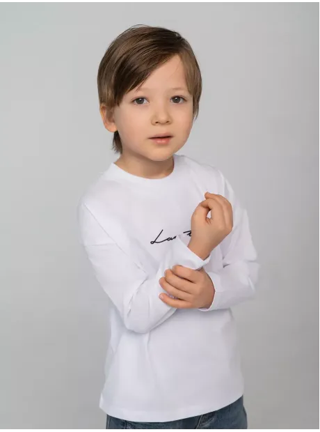 Белый лонгслив оверсайз для школы