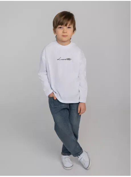 Белый лонгслив оверсайз для школы